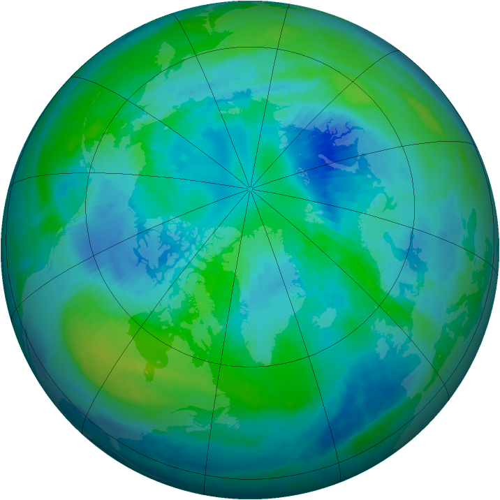 Arctic ozone map for 06 October 2000
